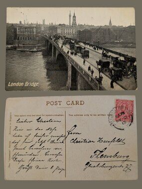 10/$25 Vintage Postmarked 1913 London Bridge Photo Postcard